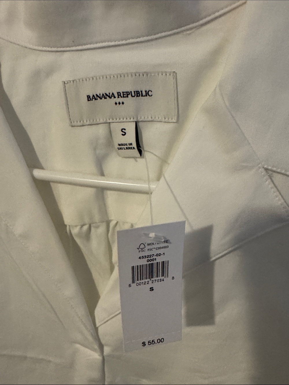 Banana Republic White Sleeveless Collared Top - Picture 2 of 2